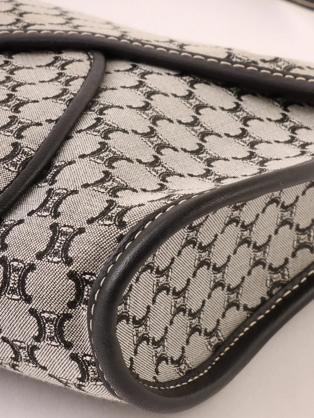 Celine Macadam Pattern Top Handle Bag Grey/Black
