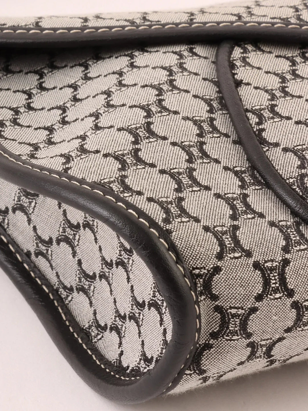 Celine Macadam Pattern Top Handle Bag Grey/Black