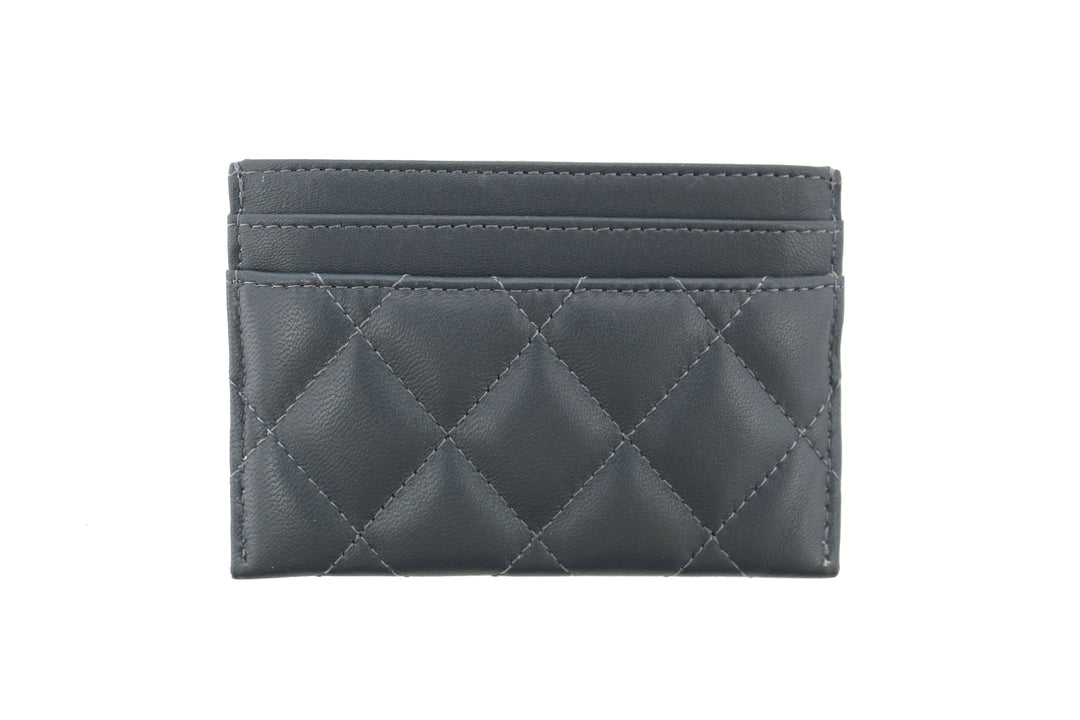 Top Quality Chanel Blue Quilted Lambskin Leather Card Holder