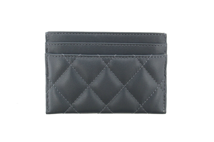 Top Quality Chanel Blue Quilted Lambskin Leather Card Holder