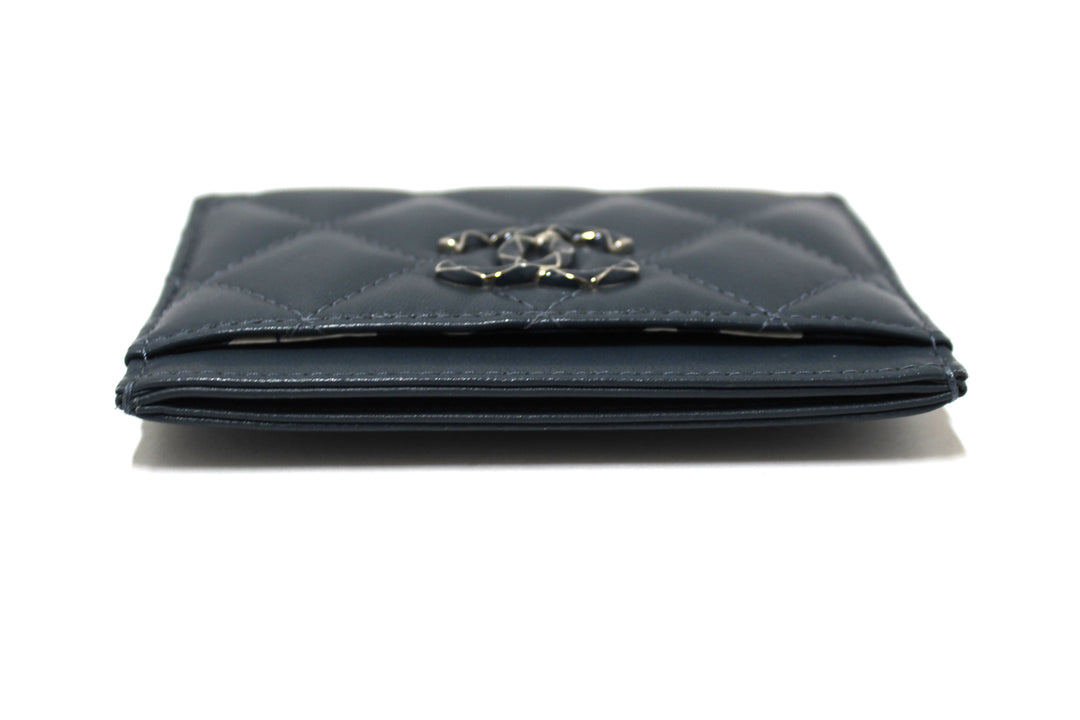 Top Quality Chanel Blue Quilted Lambskin Leather Card Holder