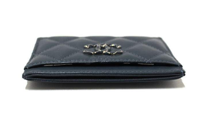 Top Quality Chanel Blue Quilted Lambskin Leather Card Holder