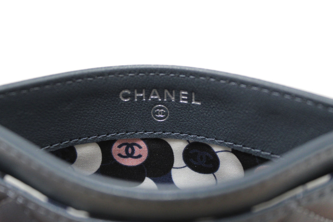 Top Quality Chanel Blue Quilted Lambskin Leather Card Holder