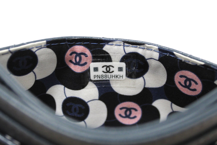 Top Quality Chanel Blue Quilted Lambskin Leather Card Holder