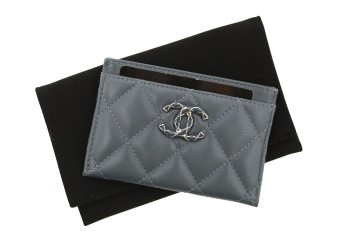 Top Quality Chanel Blue Quilted Lambskin Leather Card Holder