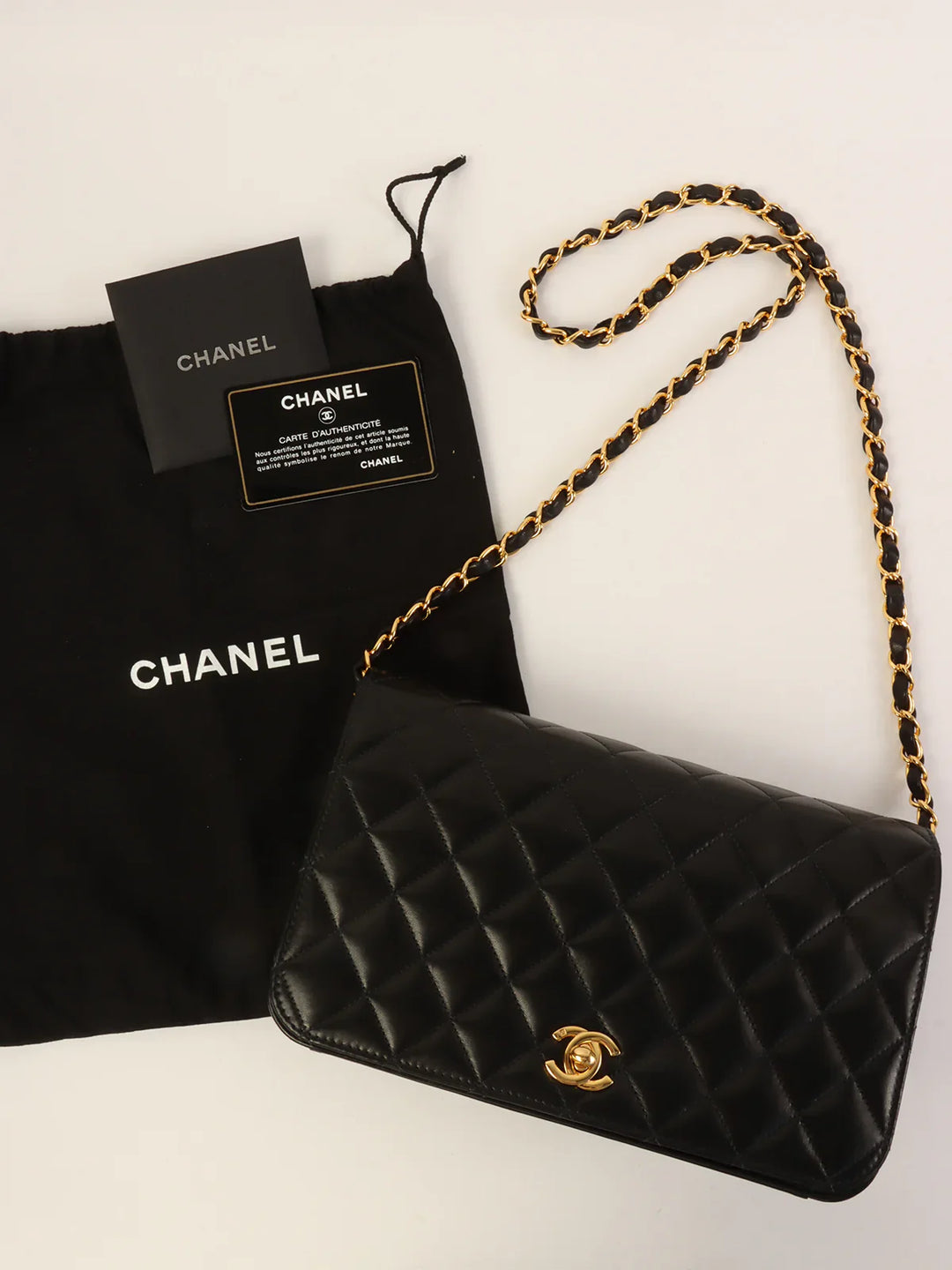 Chanel Around 2004 Made Full New Turn-Lock Chain Bag Black