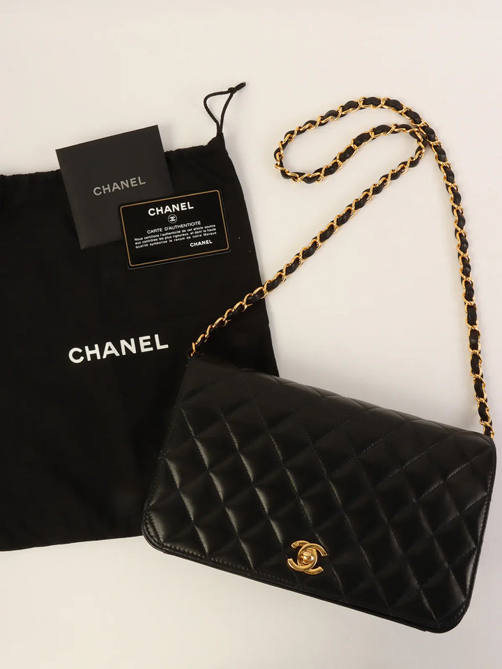 Chanel Around 2004 Made Full New Turn-Lock Chain Bag Black