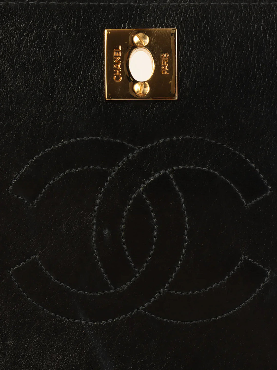 Chanel Around 2004 Made Full New Turn-Lock Chain Bag Black