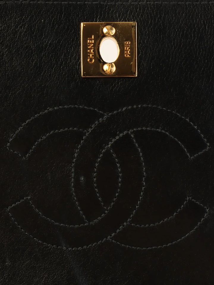 Chanel Around 2004 Made Full New Turn-Lock Chain Bag Black