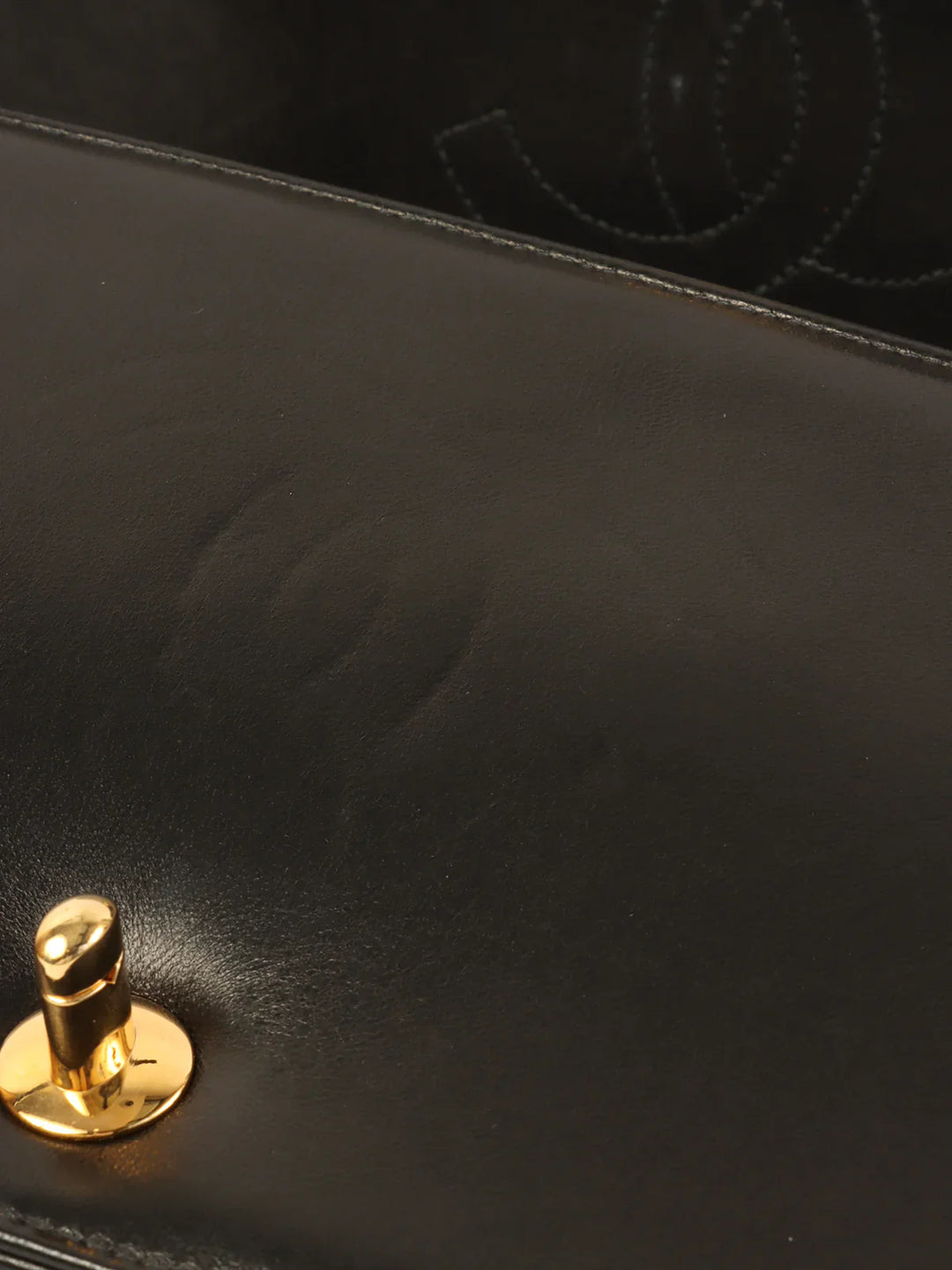 Chanel Around 2004 Made Full New Turn-Lock Chain Bag Black