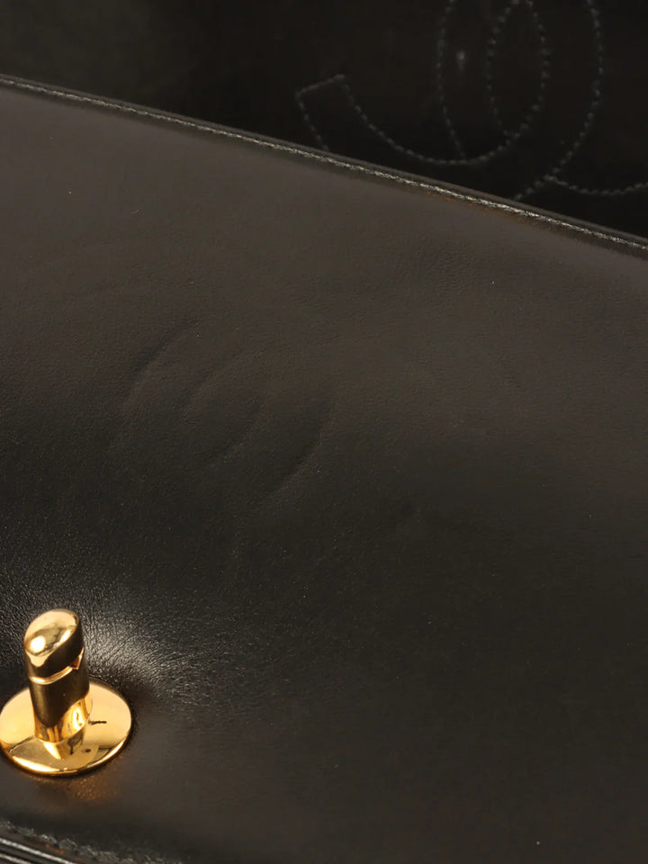 Chanel Around 2004 Made Full New Turn-Lock Chain Bag Black
