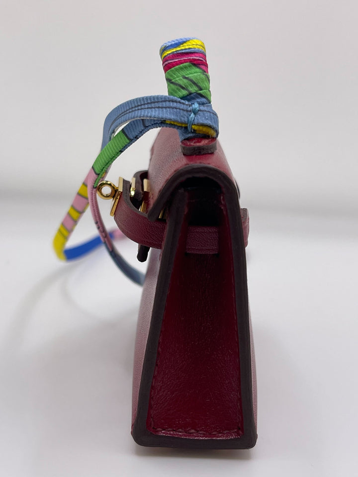 Top quality Hermes Mini Kelly Twilly Tadelakt Rubis Calf Bag Gold Hardware