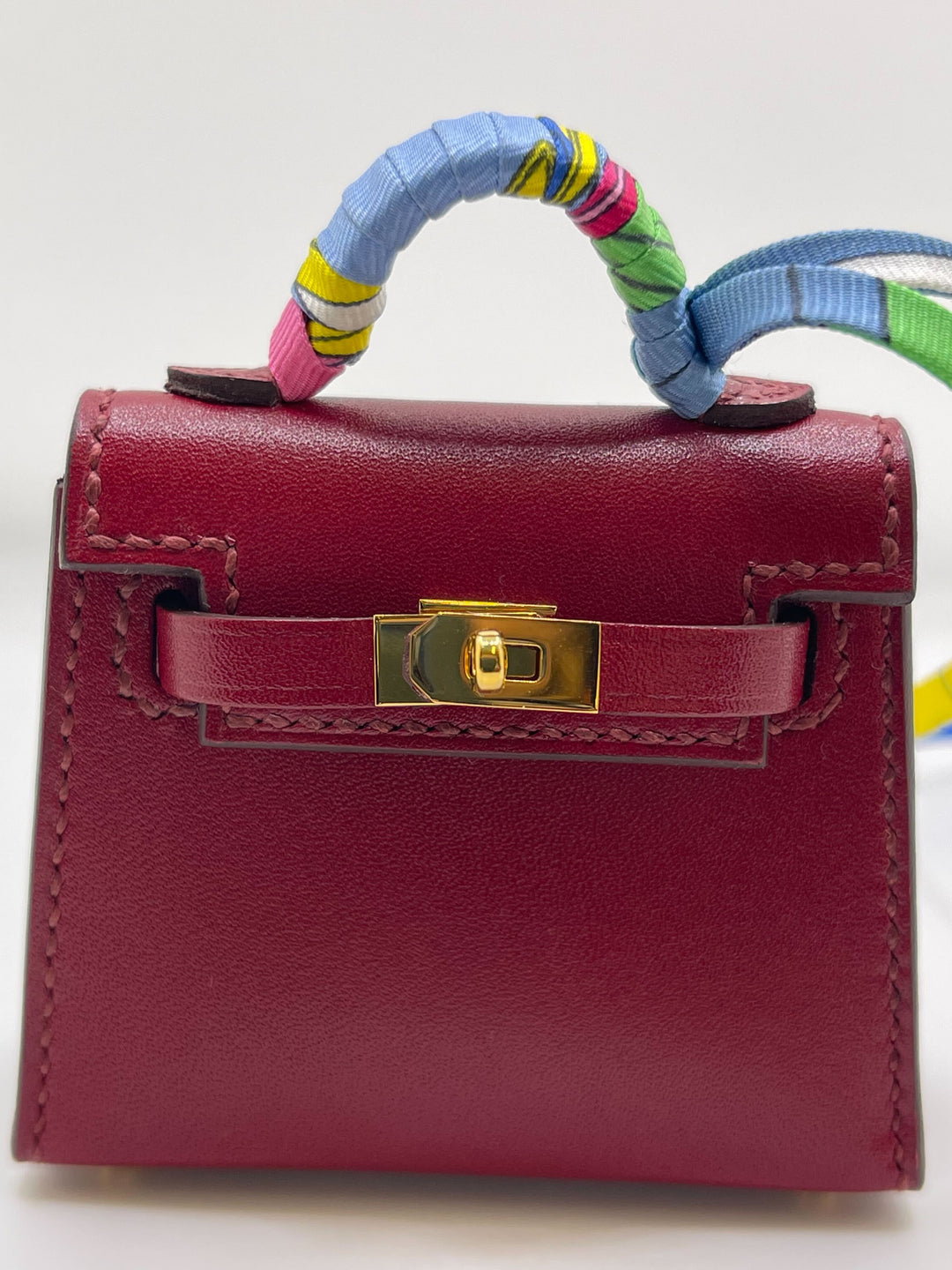 Top quality Hermes Mini Kelly Twilly Tadelakt Rubis Calf Bag Gold Hardware