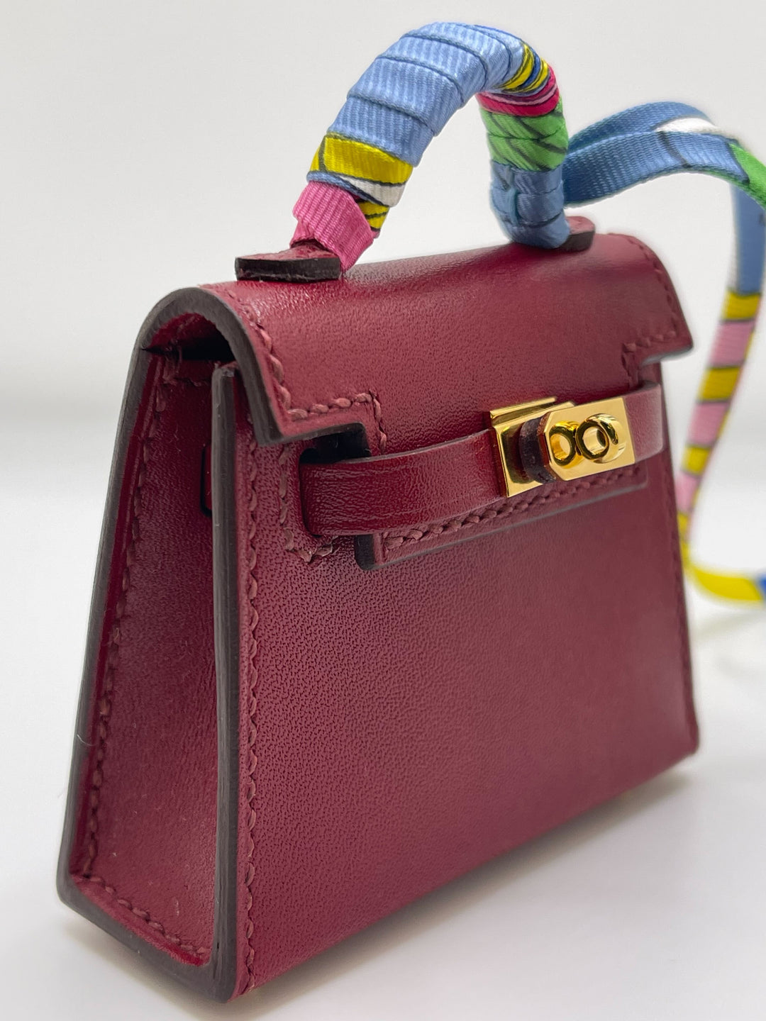 Top quality Hermes Mini Kelly Twilly Tadelakt Rubis Calf Bag Gold Hardware