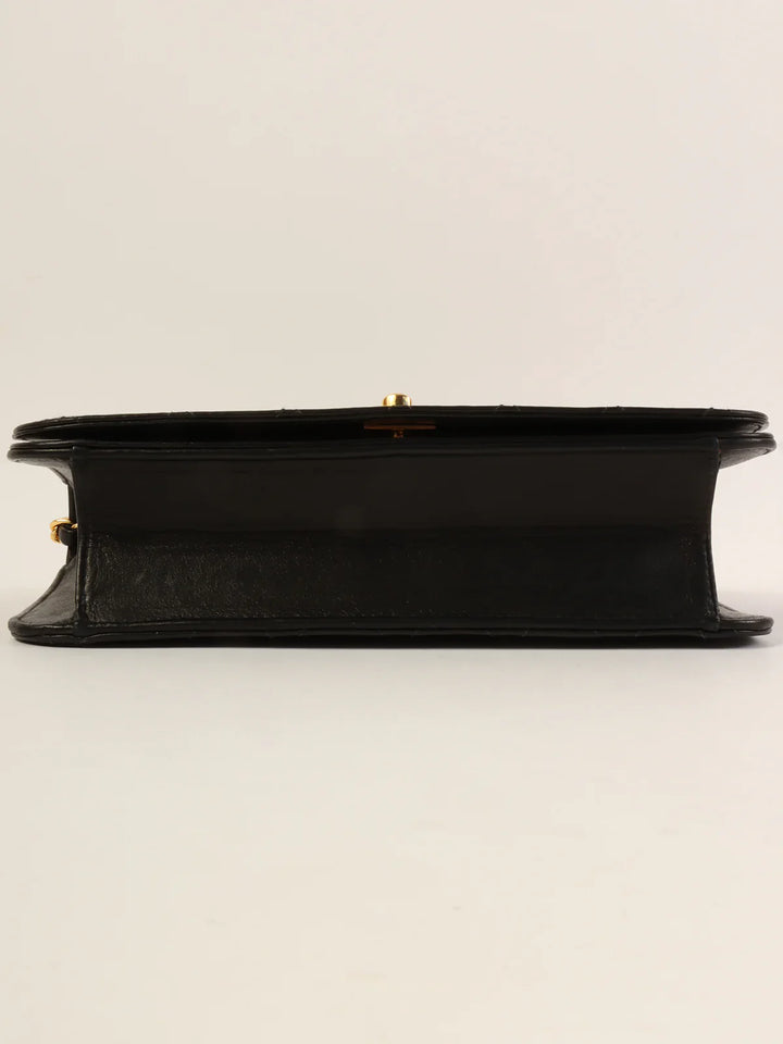 Chanel Around 2004 Made Full New Turn-Lock Chain Bag Black