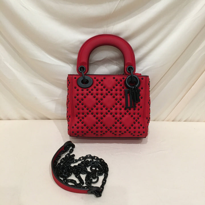 CHRISTIAN Top quality Dior Top quality Dior Red Leather Stud Mini Black Hardware Lady Top quality Dior Shoulder Bag Sku# 75889