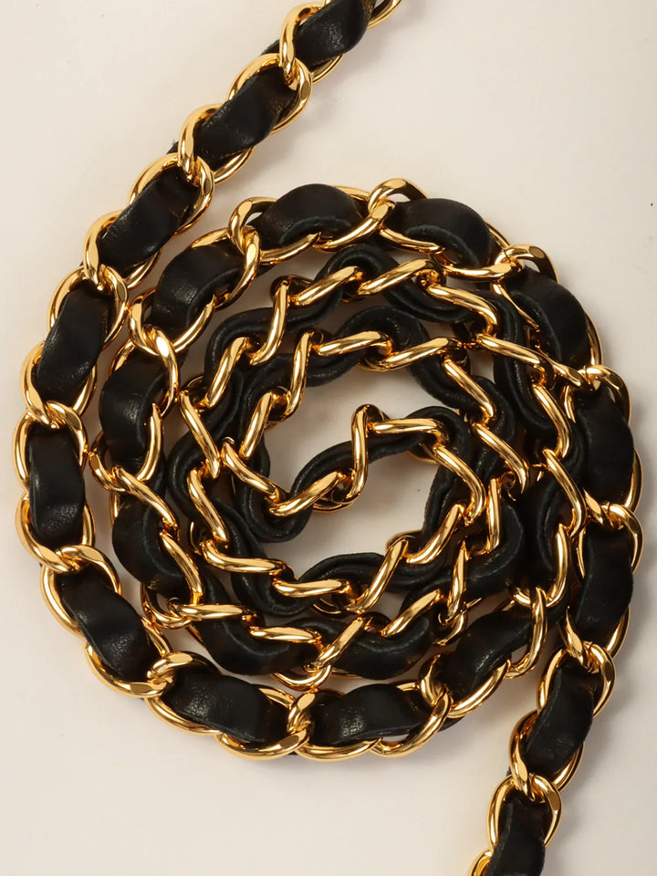 Chanel Around 2004 Made Full New Turn-Lock Chain Bag Black