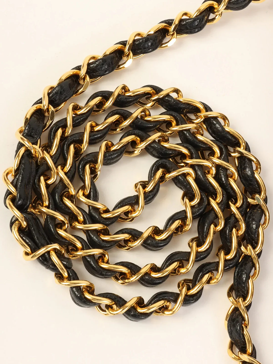 Chanel Around 1995 Made Caviar Skin Mademoiselle Stitch Turn-Lock Chain Bag Black
