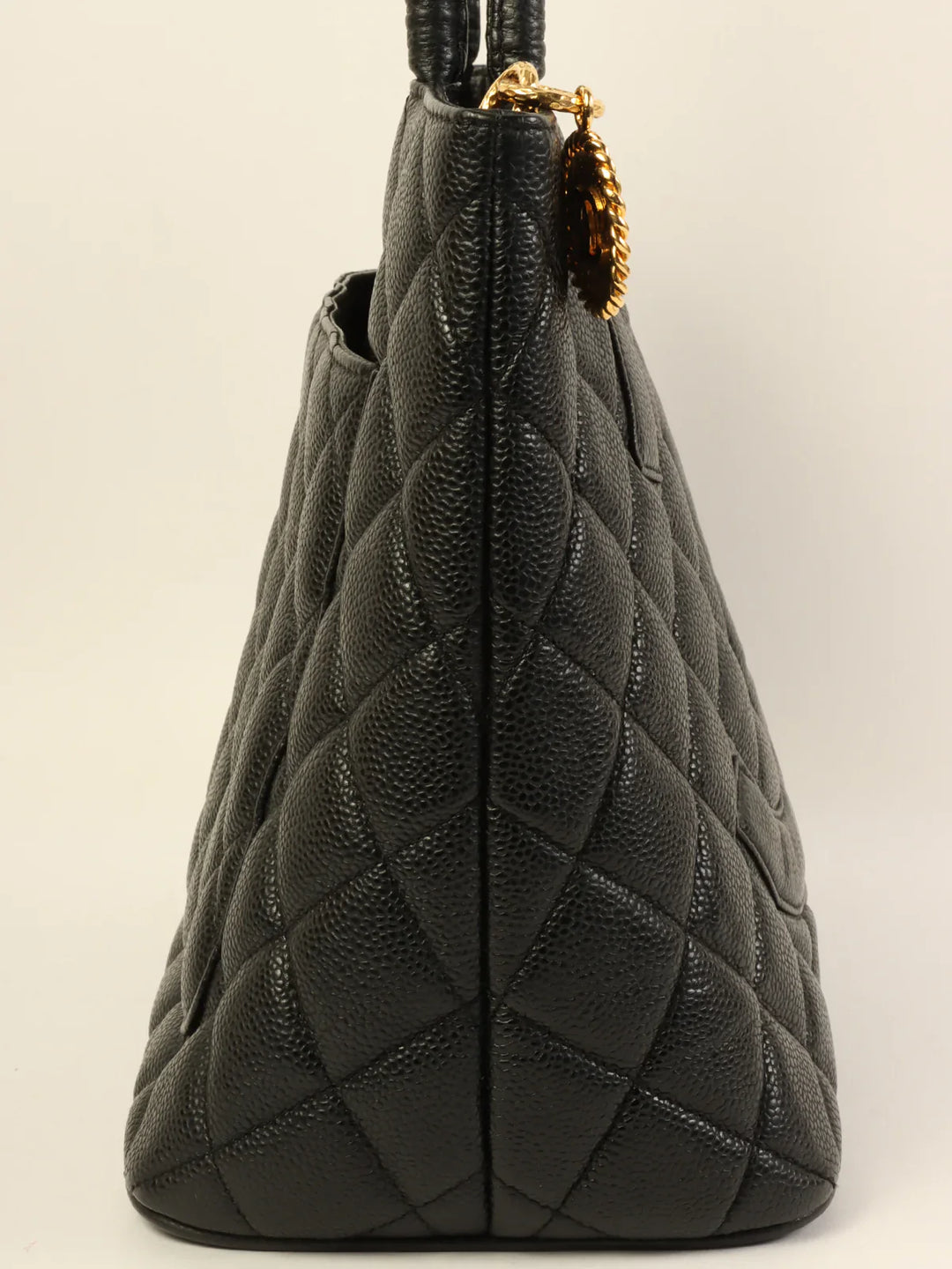 Chanel Around 2001 Made Caviar Skin Cc Mark Stitch Revival Tote Bag Black
