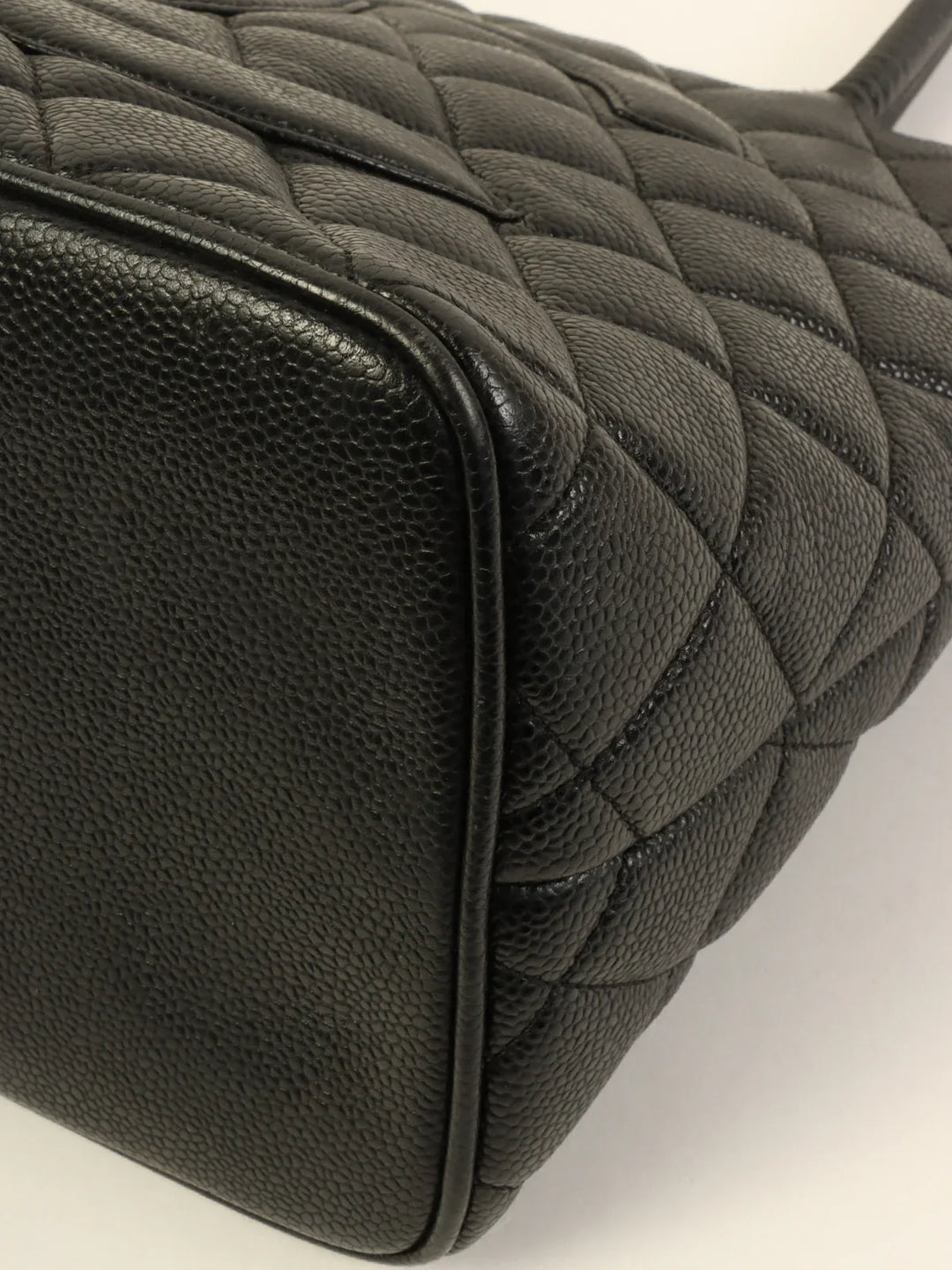 Chanel Around 2001 Made Caviar Skin Cc Mark Stitch Revival Tote Bag Black