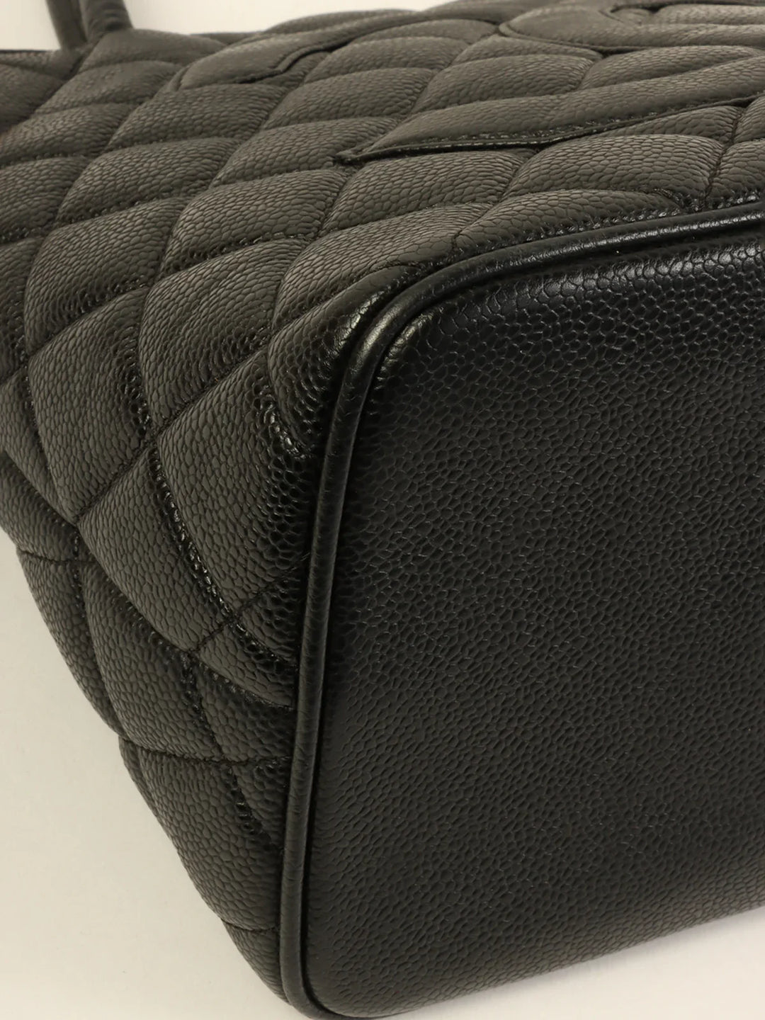 Chanel Around 2001 Made Caviar Skin Cc Mark Stitch Revival Tote Bag Black