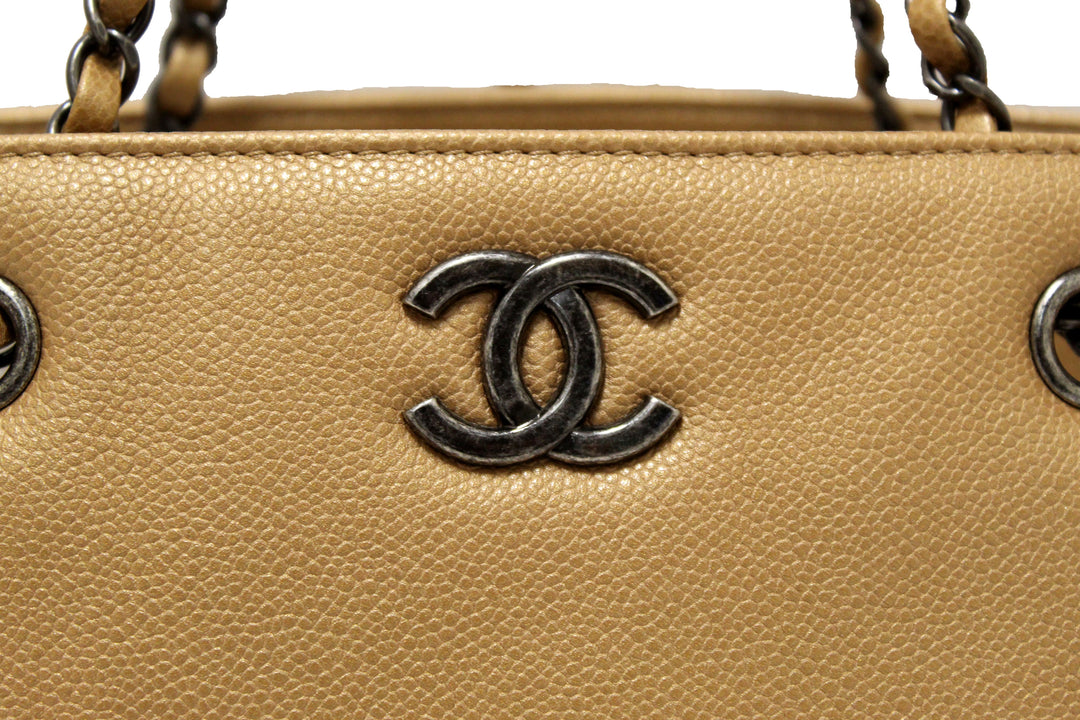 Top Quality Chanel Brown Caviar Leather Large Shopping Tote Bag