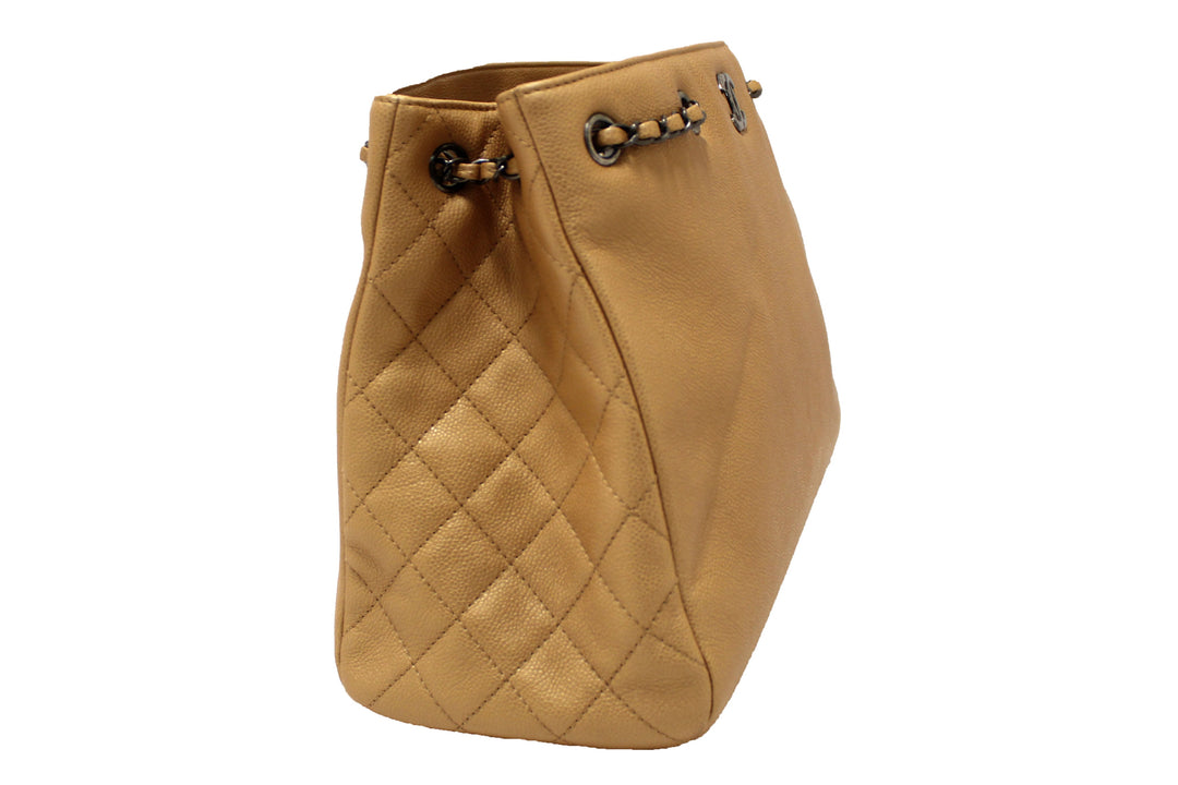 Top Quality Chanel Brown Caviar Leather Large Shopping Tote Bag