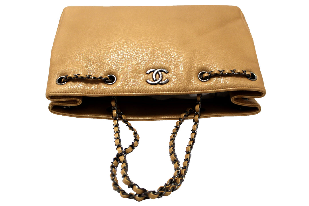 Top Quality Chanel Brown Caviar Leather Large Shopping Tote Bag