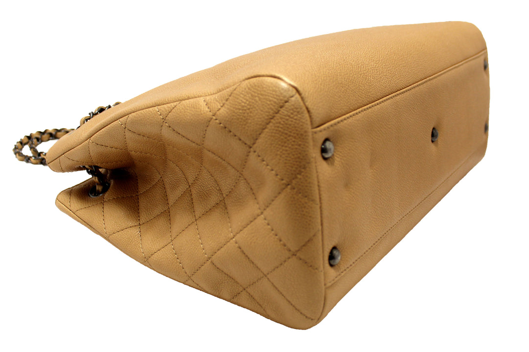 Top Quality Chanel Brown Caviar Leather Large Shopping Tote Bag