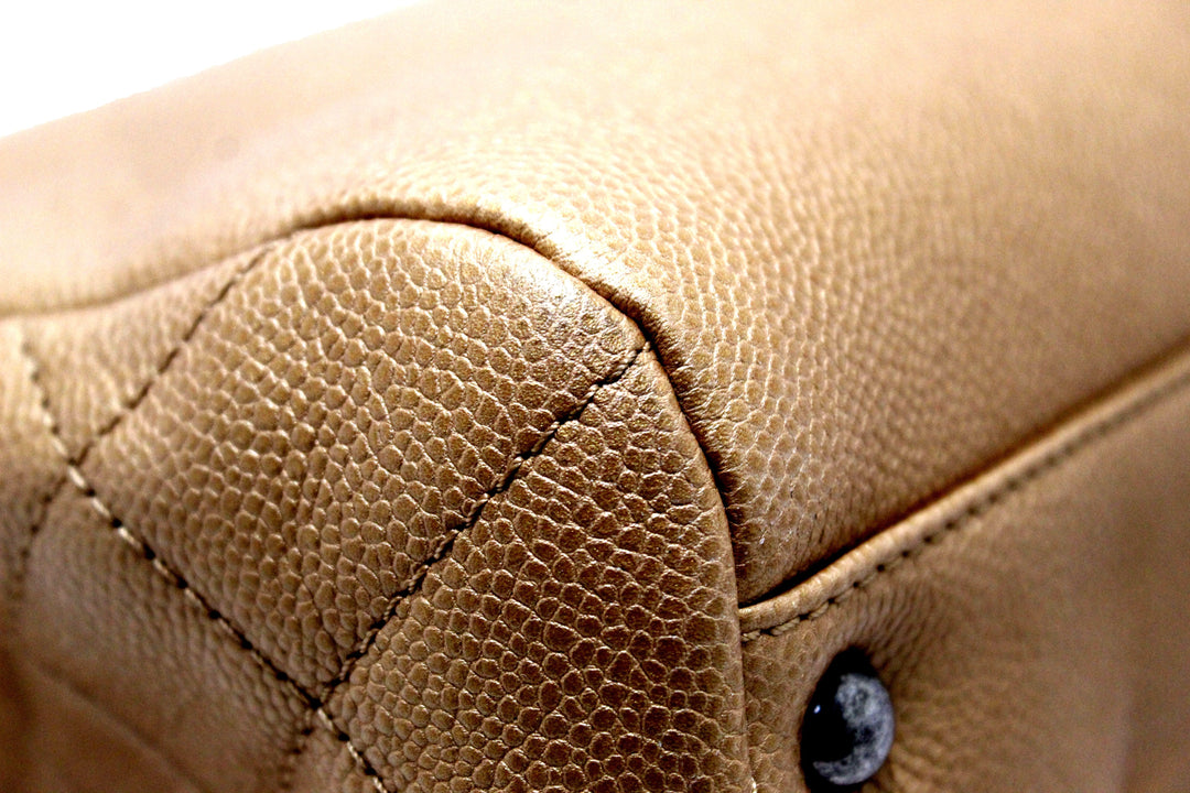 Top Quality Chanel Brown Caviar Leather Large Shopping Tote Bag