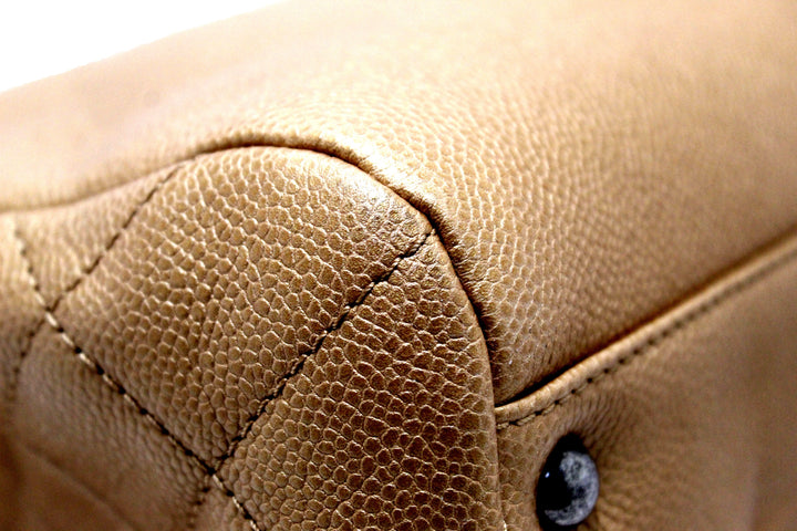 Top Quality Chanel Brown Caviar Leather Large Shopping Tote Bag