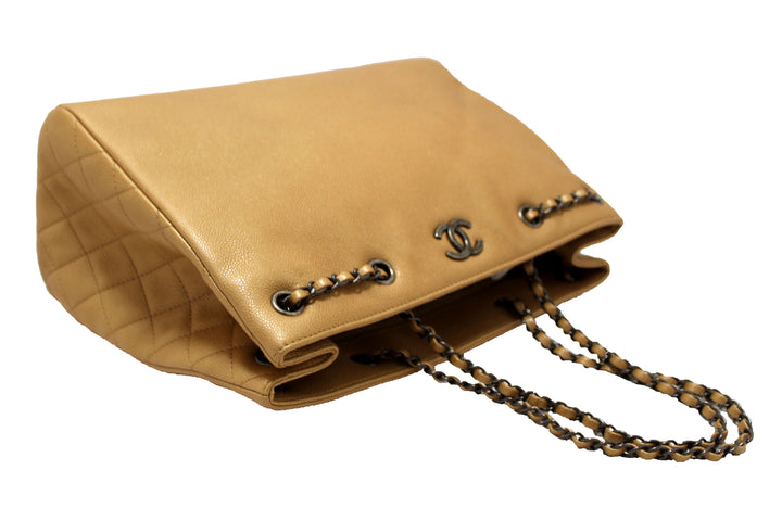 Top Quality Chanel Brown Caviar Leather Large Shopping Tote Bag