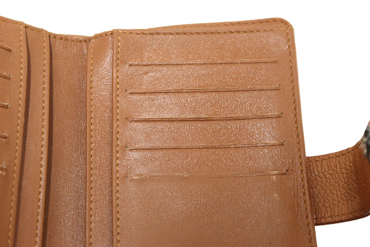 Top Quality Chanel Vintage Brown Quilted Caviar Leather Bifold Wallet
