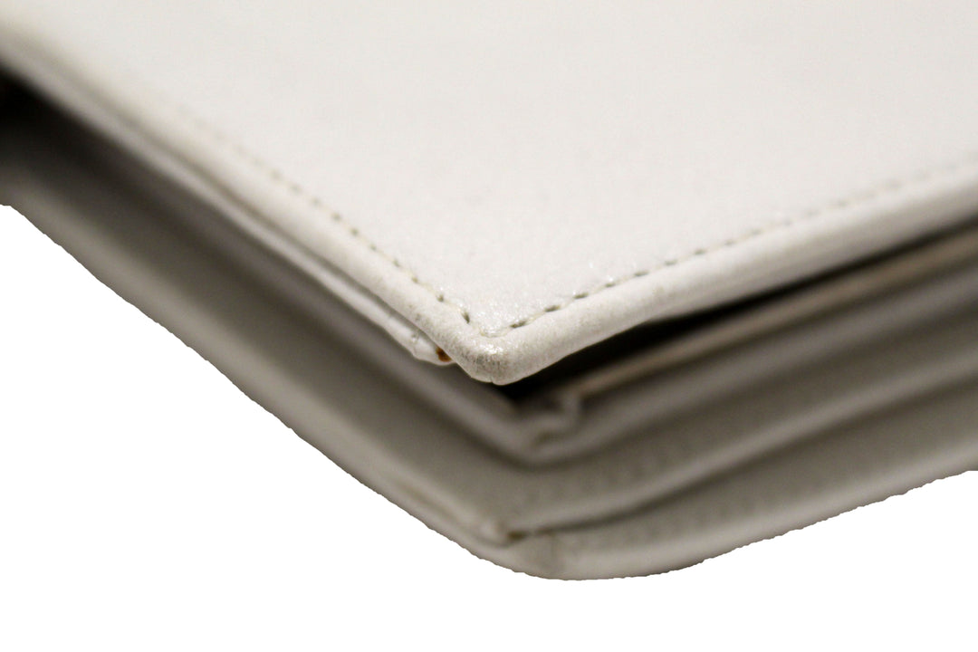 Top Quality Chanel Vintage White Caviar CC Leather Classic Long Wallet