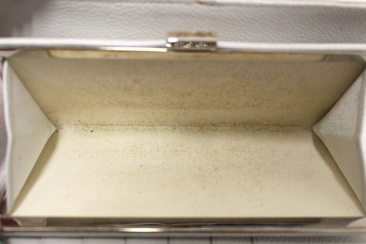 Top Quality Chanel Vintage White Caviar CC Leather Classic Long Wallet