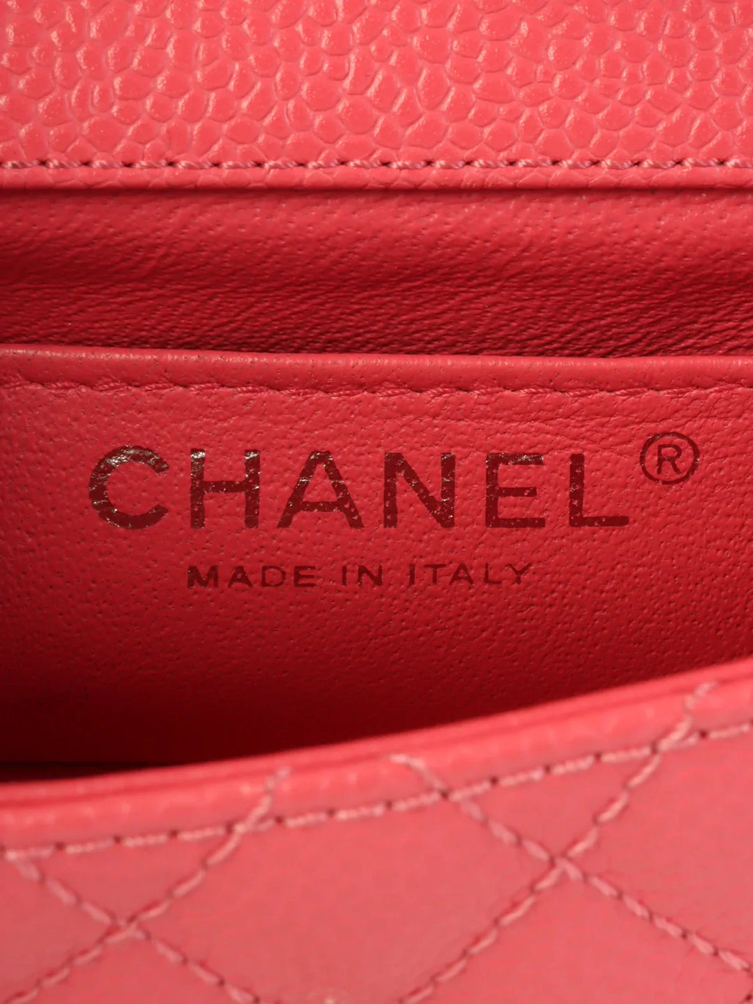 Chanel Around 2004 Made Caviar Skin Turn-Lock Mini Chain Bag Pink