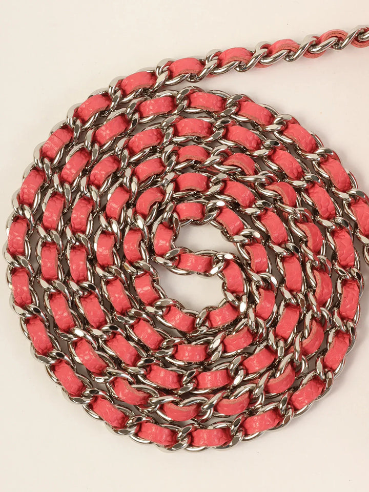 Chanel Around 2004 Made Caviar Skin Turn-Lock Mini Chain Bag Pink