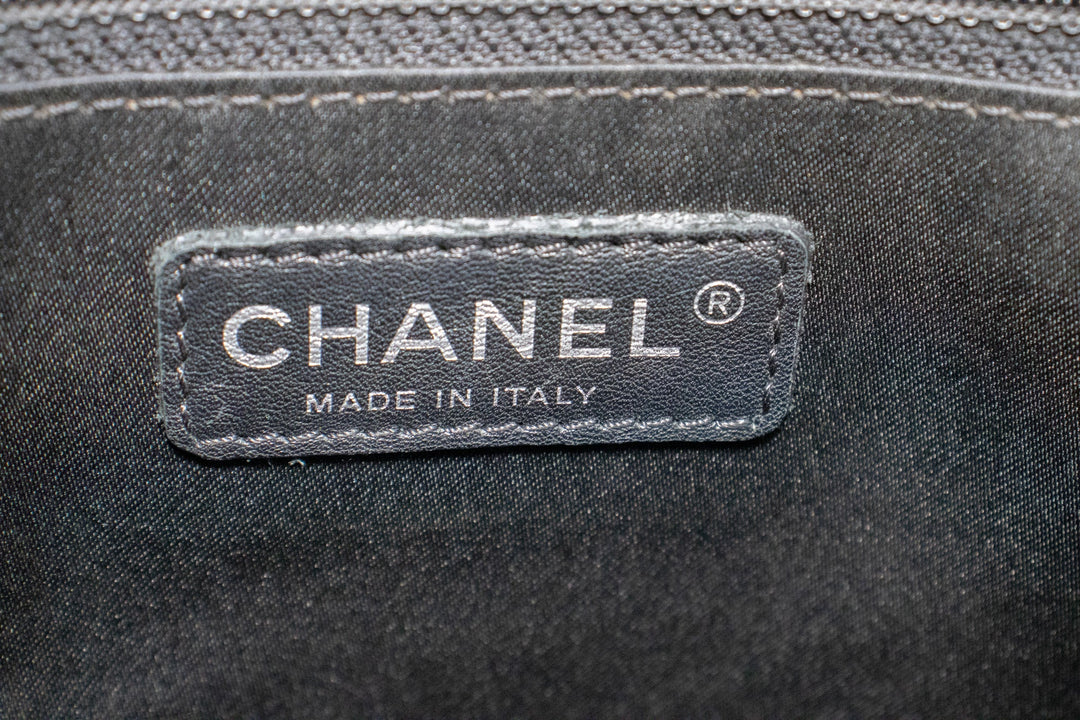 Chanel Caviar GST 13" Grand Shopping Tote Chain Shoulder Bag Black