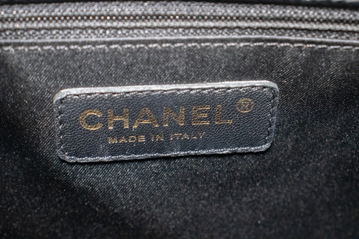 Chanel Caviar GST 13" Grand Shopping Tote Chain Shoulder Bag Black