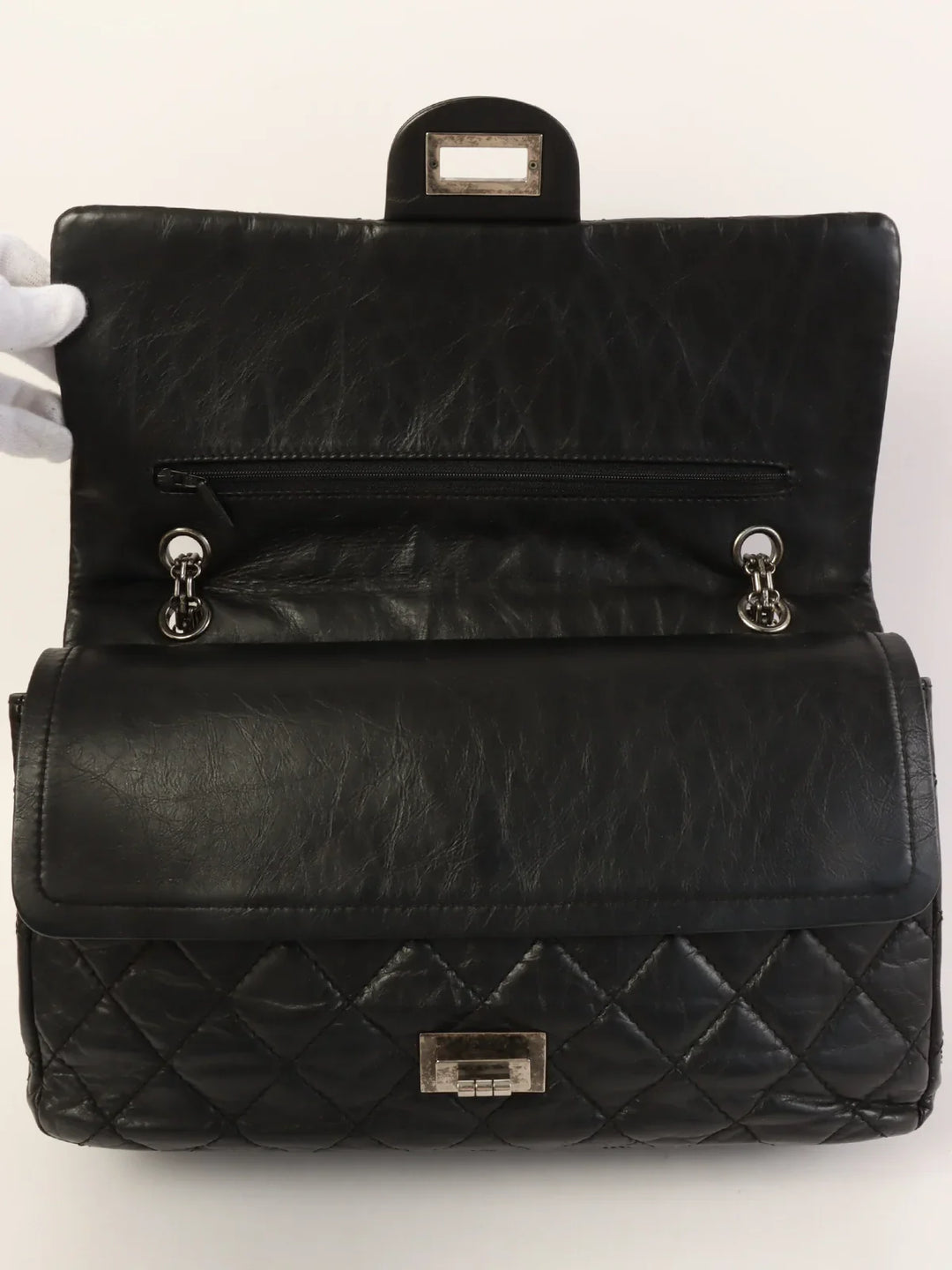 Chanel Around 2011 Made 2.55 Chain Shoulder Bag Black