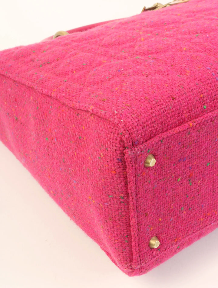Top quality Dior Tweed Lady  2Way Bag L Pink/Multi