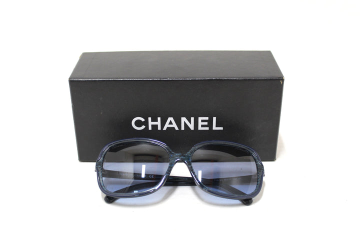 Top Quality Chanel Blue Tortoise Square Sunglasses