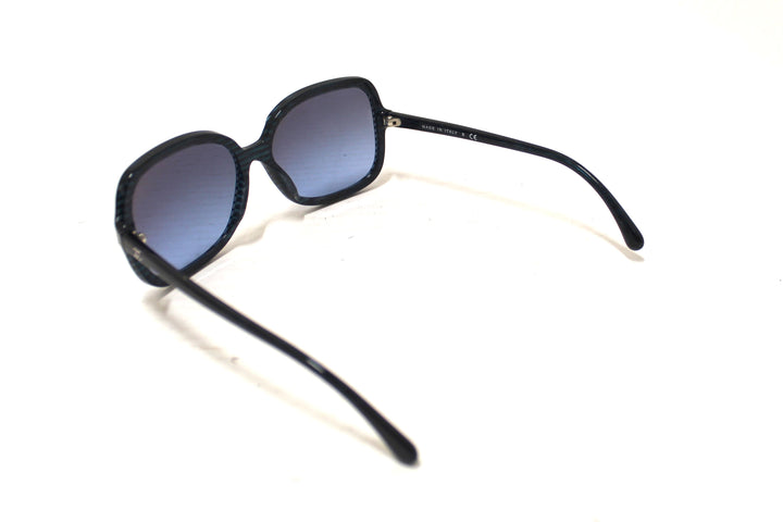 Top Quality Chanel Blue Tortoise Square Sunglasses