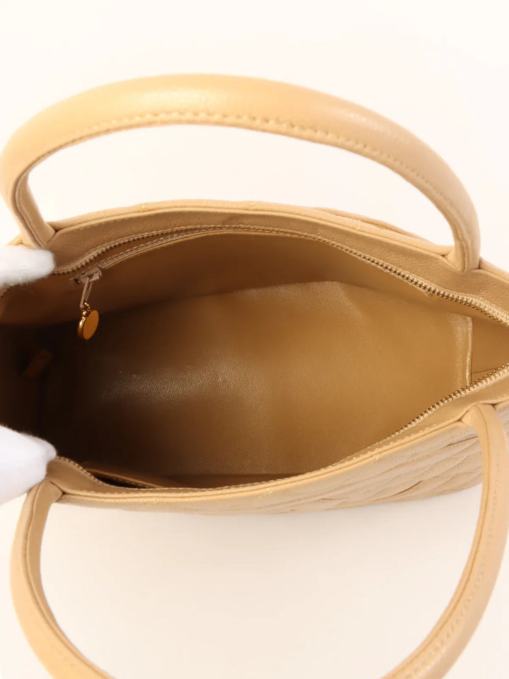 Chanel Around 2007 Caviar Skin Cc Mark Stitch Revival Tote Bag Beige