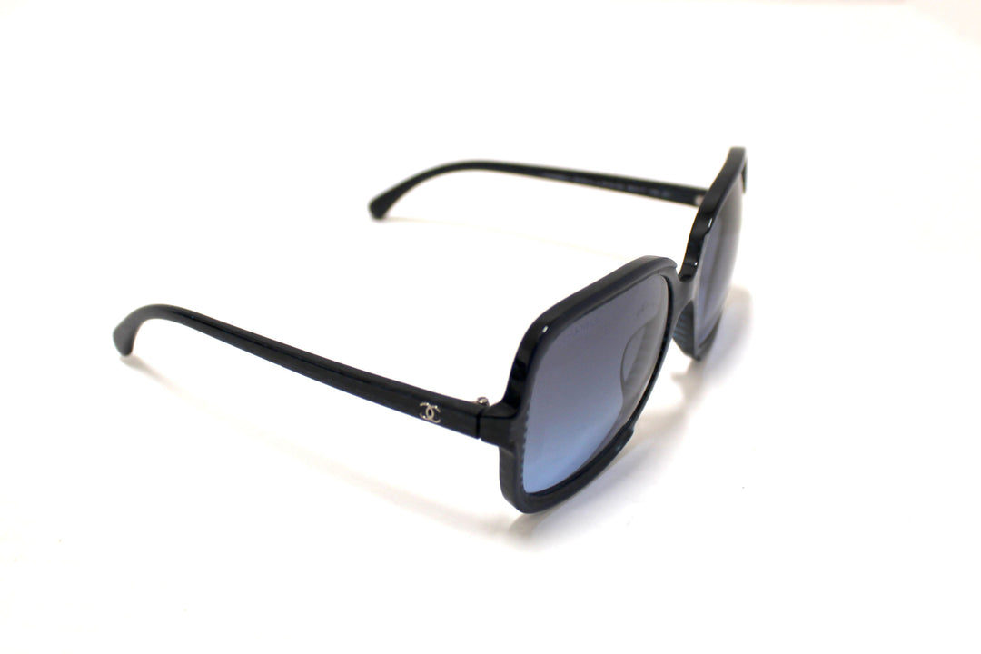 Top Quality Chanel Blue Tortoise Square Sunglasses