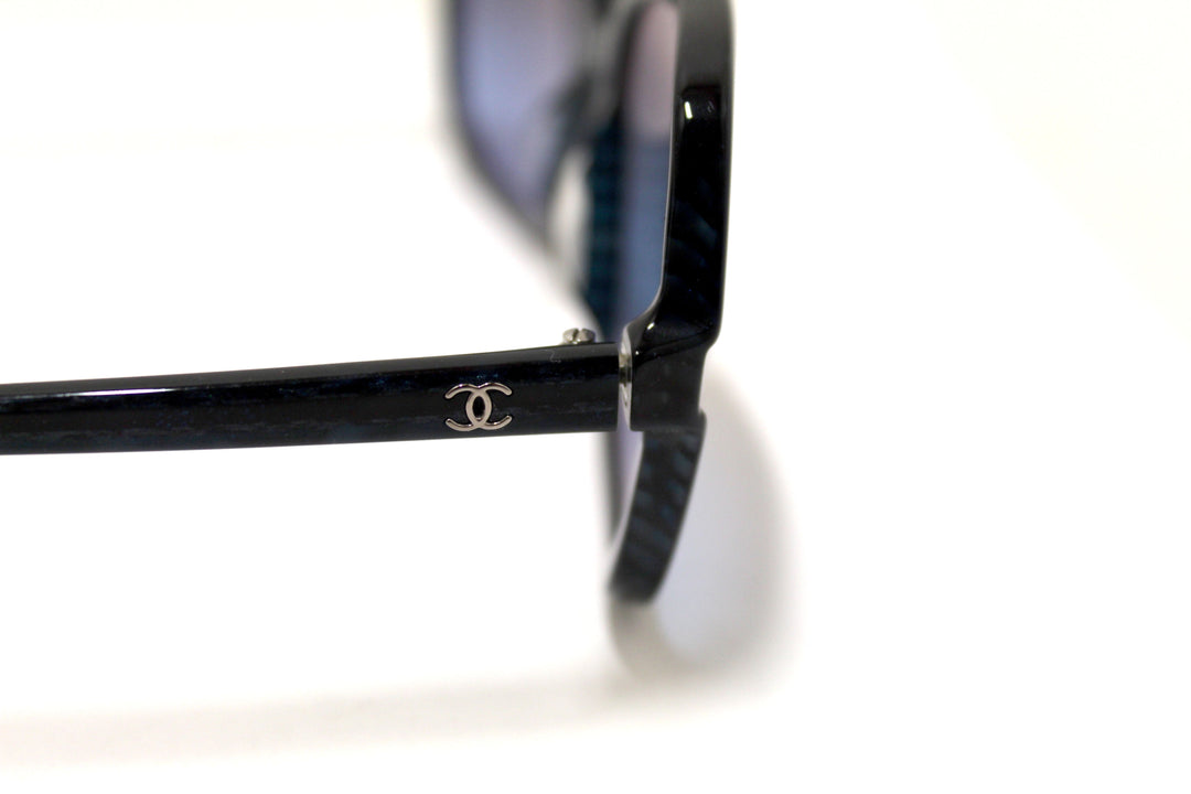 Top Quality Chanel Blue Tortoise Square Sunglasses