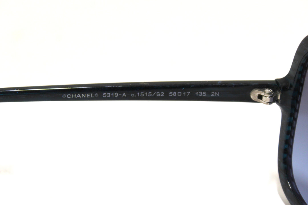 Top Quality Chanel Blue Tortoise Square Sunglasses