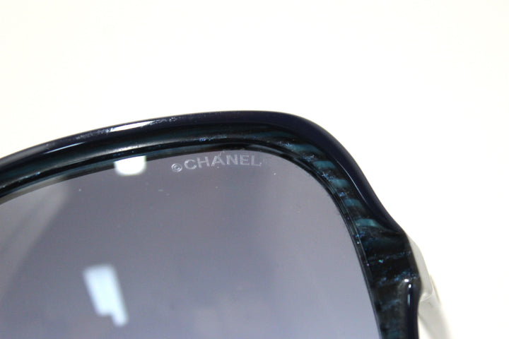 Top Quality Chanel Blue Tortoise Square Sunglasses