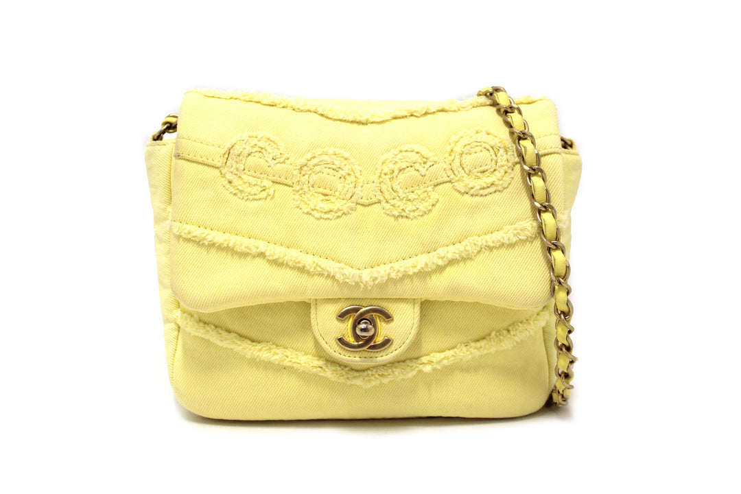 Chanel Yellow Denim CoCo Flap Messenger Bag | Italystation.com