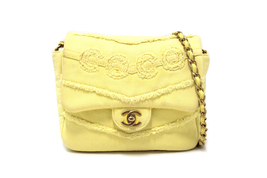 Chanel Yellow Denim CoCo Flap Messenger Bag | Italystation.com